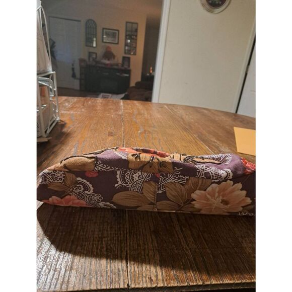 Vintage Floral Beaded Lace Embellished Handbag Purse Tote 10in - Picture 5 of 7